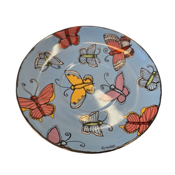 BUGZ by Ursula Dodge Y2K Butterfly Plate 7" Blue Signature Housewares Ceramic - Picture 2 of 8